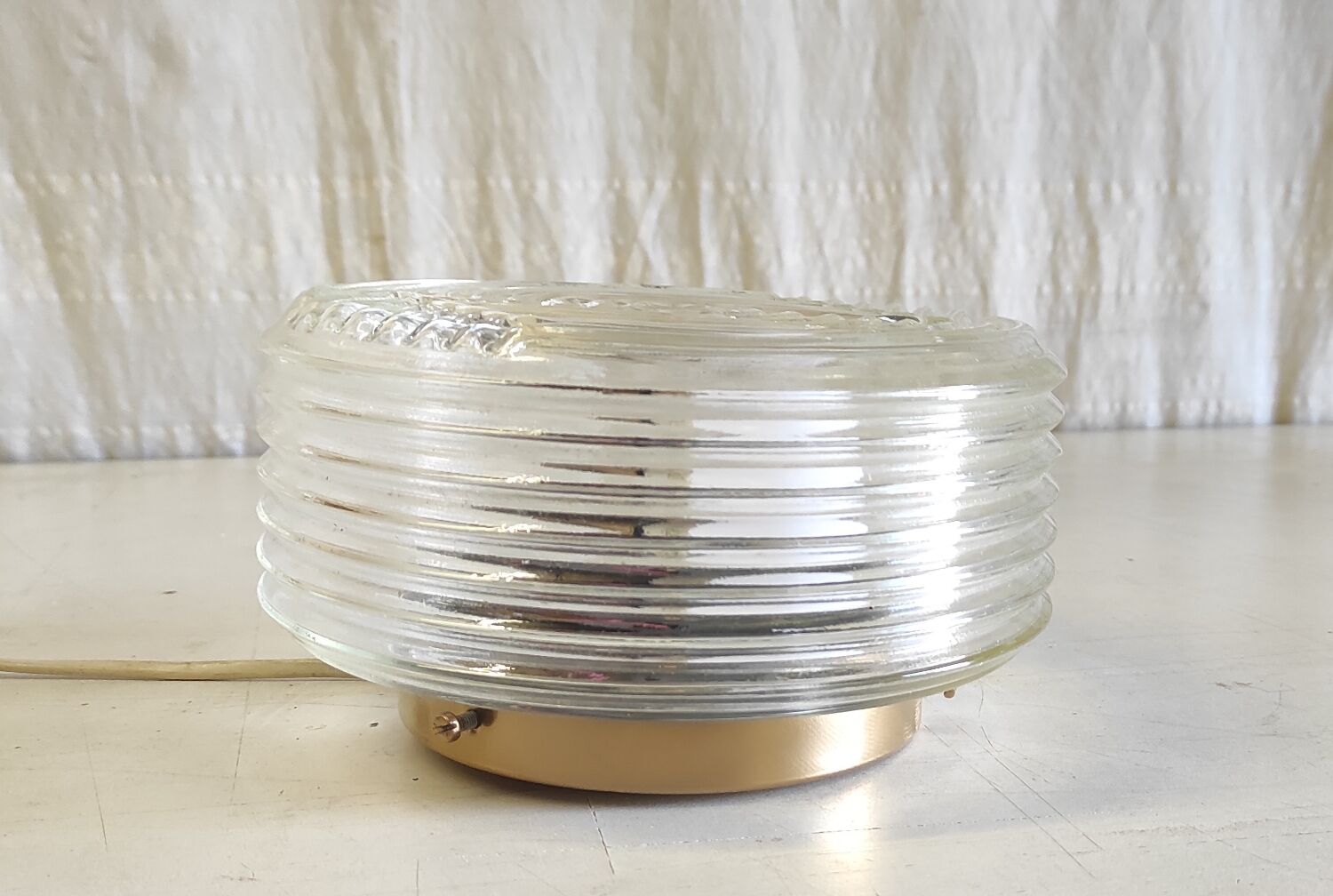 Ceiling light or wall lamp in Bauhaus style made of glass - mid 20th century.