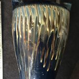 Ceramic vase glazed with two triangular handles