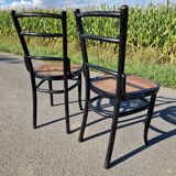 Set of 2 cane bistro chairs