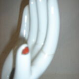 Hand baguier white ceramic soliflore with decorations