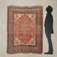 Old Kaskay rug in wool, fine knotting, handmade 68 x 55 in.