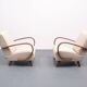 1930 Jindrich Halabala Bentwood Armchair in Beige Boucle