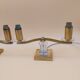 Art Deco lamp pair in brass and glass