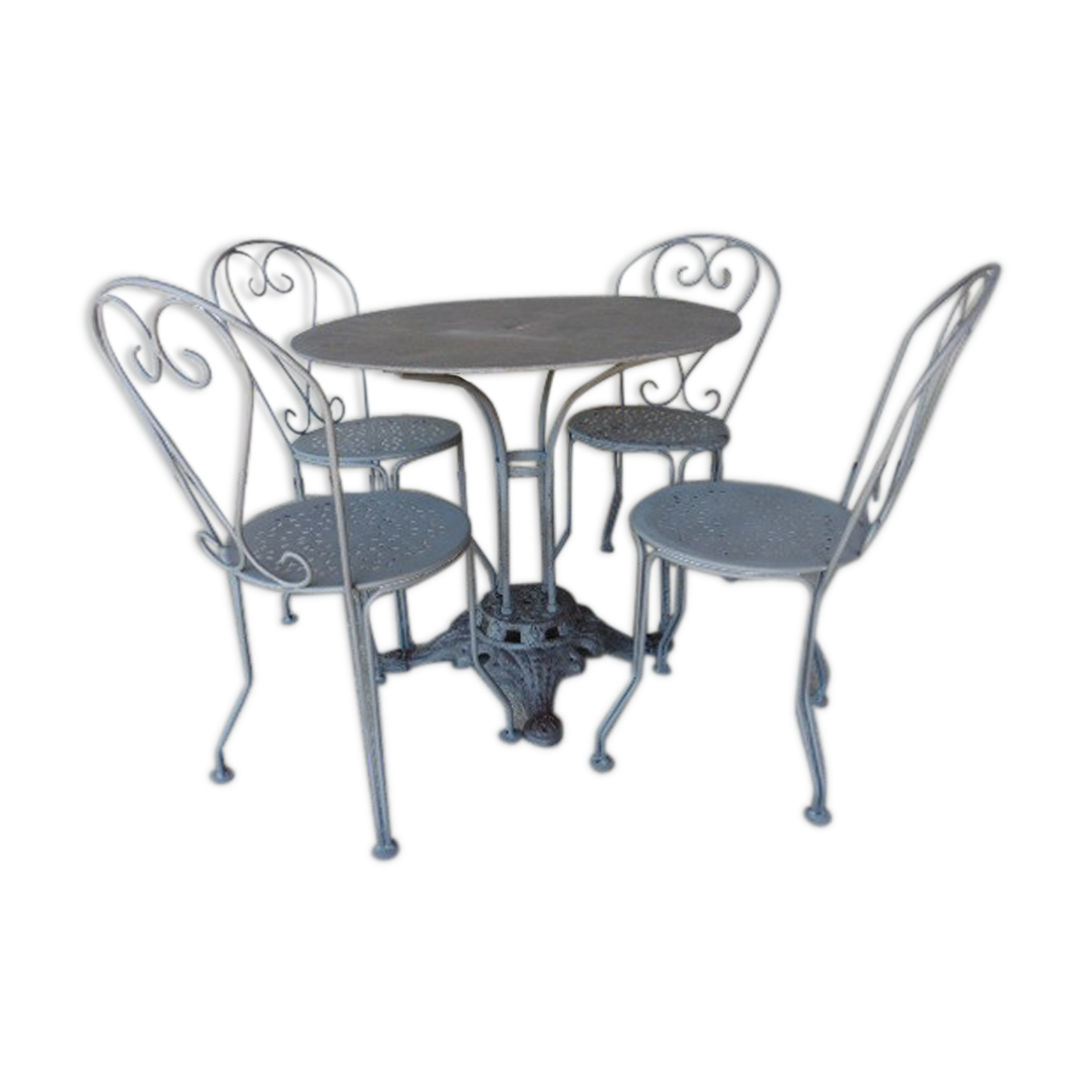1930 iron garden lounge: table - 4 chairs
