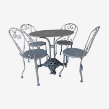 1930 iron garden lounge: table - 4 chairs