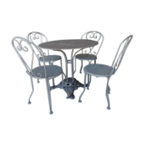 1930 iron garden lounge: table - 4 chairs