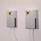 Pair of vintage metal, brass and acrylic wall lamps 1960