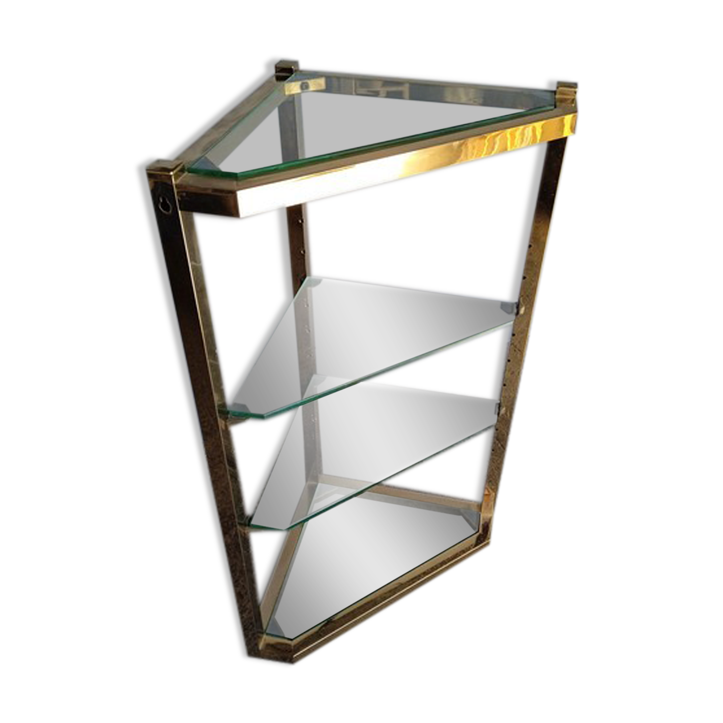 Neckline console metl gilded glass ep 1970