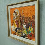 Einar persson (1918-2006), swedish abstract still life, oil on canvas, 1960s