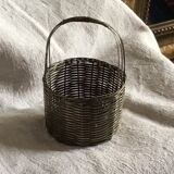 Silver metal woven basket