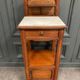 Bedside table in blond mahogany 1900 Art Nouveau white marble top