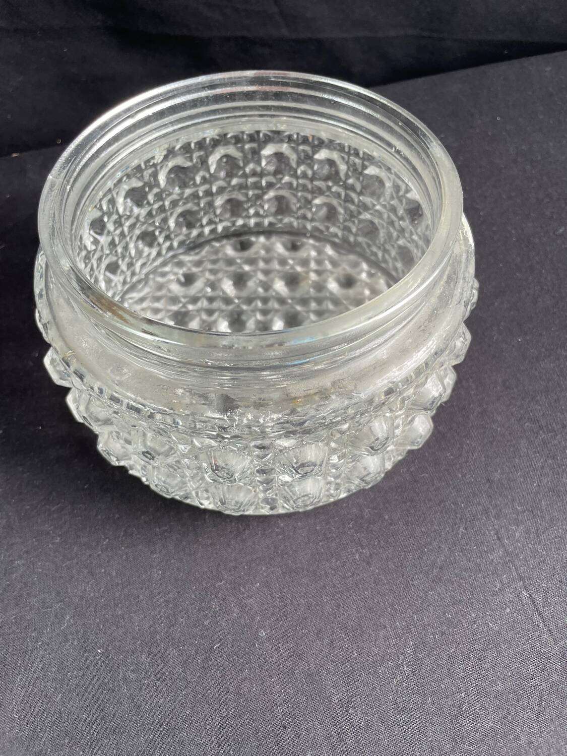 Old vintage round molded glass wall light