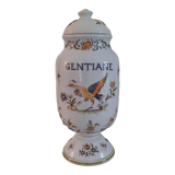Apothecary pot "gentiane" in faience of moustiers