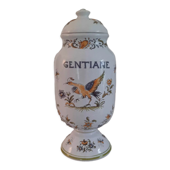 Apothecary pot "gentiane" in faience of moustiers