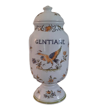 Pot apothicaire "gentiane" en faïence de moustiers