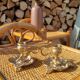 Pair of vintage solid brass candle holders