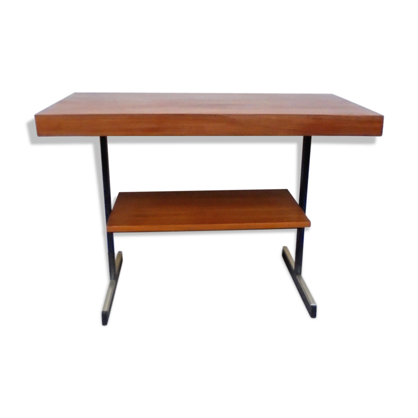 Metal and wood coffee table