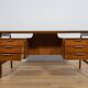 Mid-Century Model 75 Freestanding Teak Desk from Omann Jun, Denmark, 1950s