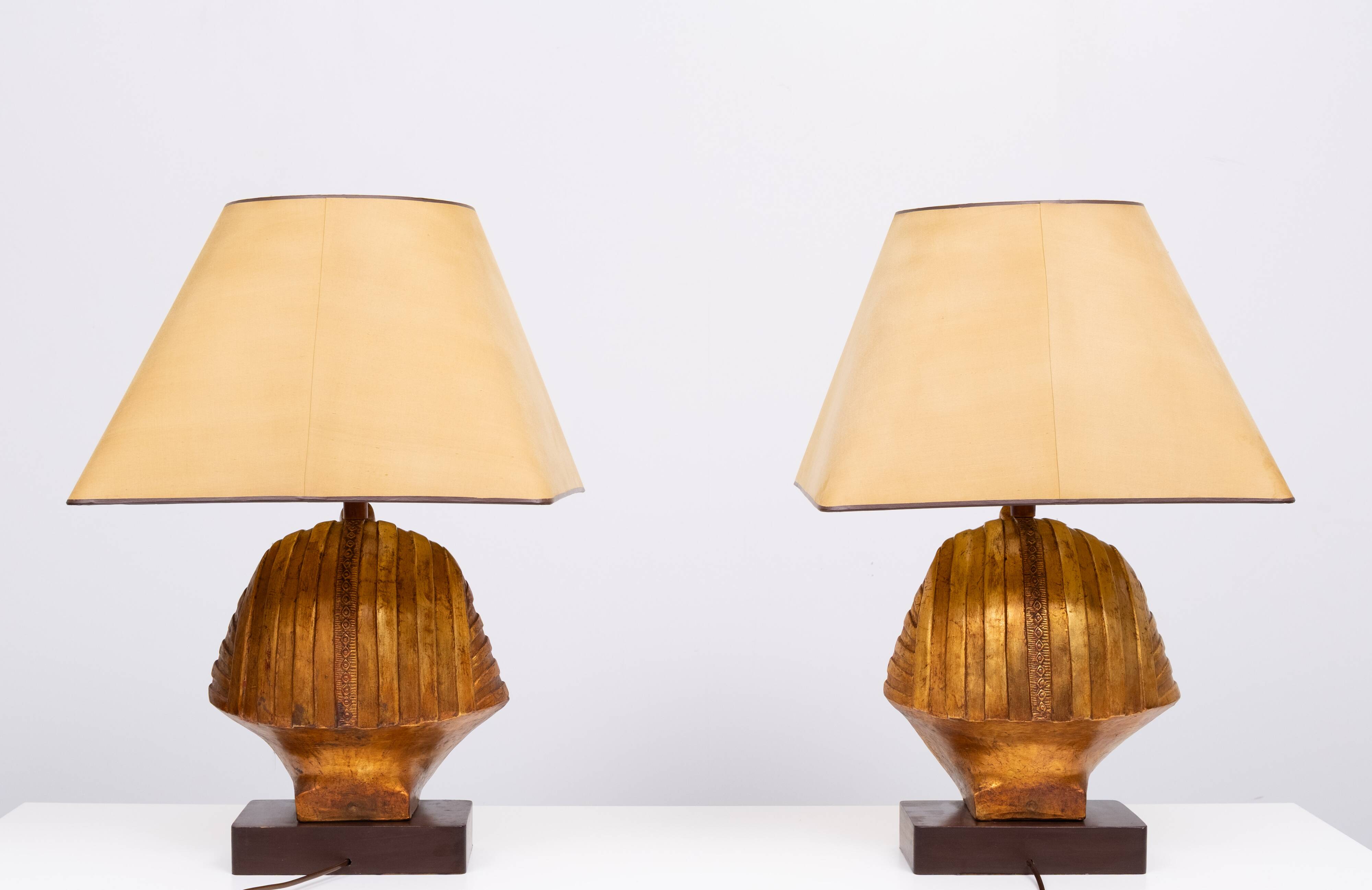 Large Ceramic Toetanchamon Table lamps 1970s