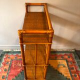 Vintage bamboo and rattan shelf