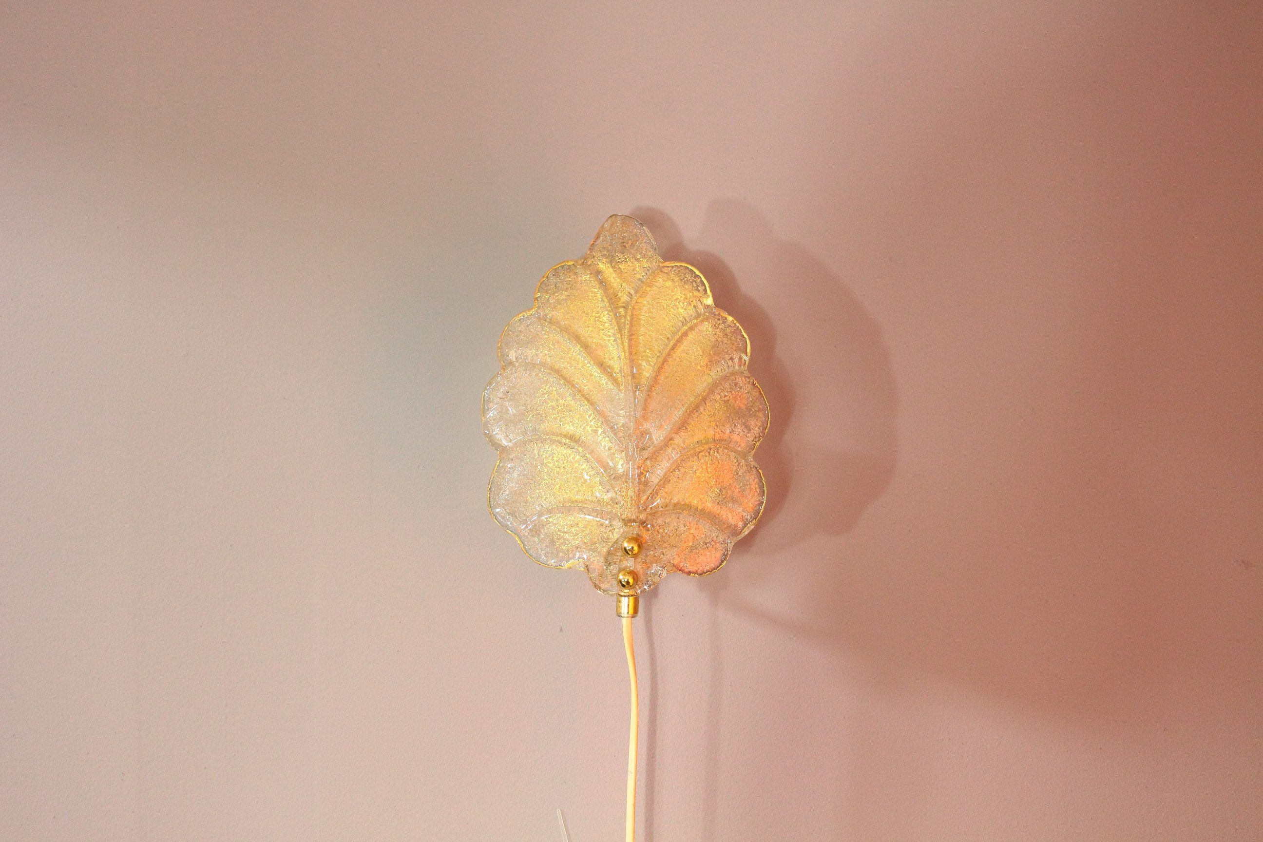 Glass wall lamp by Raf Sweden, 1970s