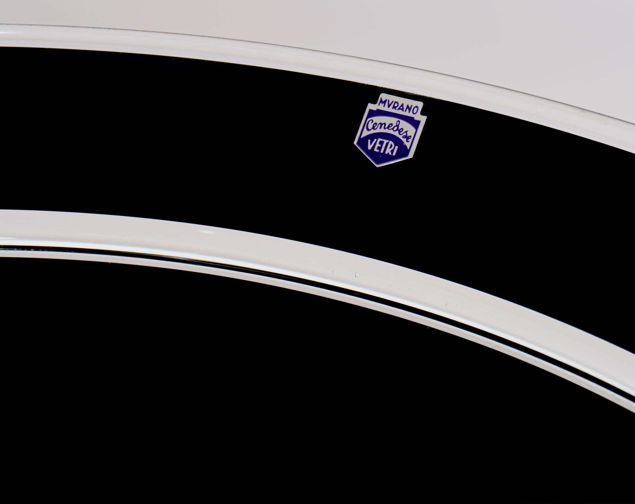 Vintage 1980s Cenedese Murano Glass Black Incalmo Centrepiece Bowl