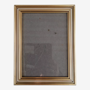 Cadre photo sous verre, bois doré