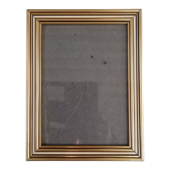 Photo frame under glass, gilded wood