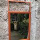 Orange vintage barber mirror 14x19cm