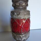 Vase Fat Lava West Germany Red Decor