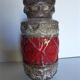 Vase Fat Lava West Germany décor rouge