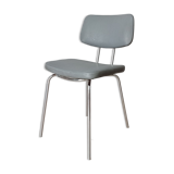 Chaise vintage en skaï et chrome années 50