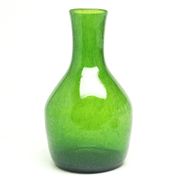 Bottle vase, mid-century modern, green antico glass, designed by Z. Horbowy, Poland, 1970s
