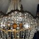 Balloon chandelier in bronze and crystal pendants