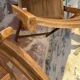 Three wooden folding chairs