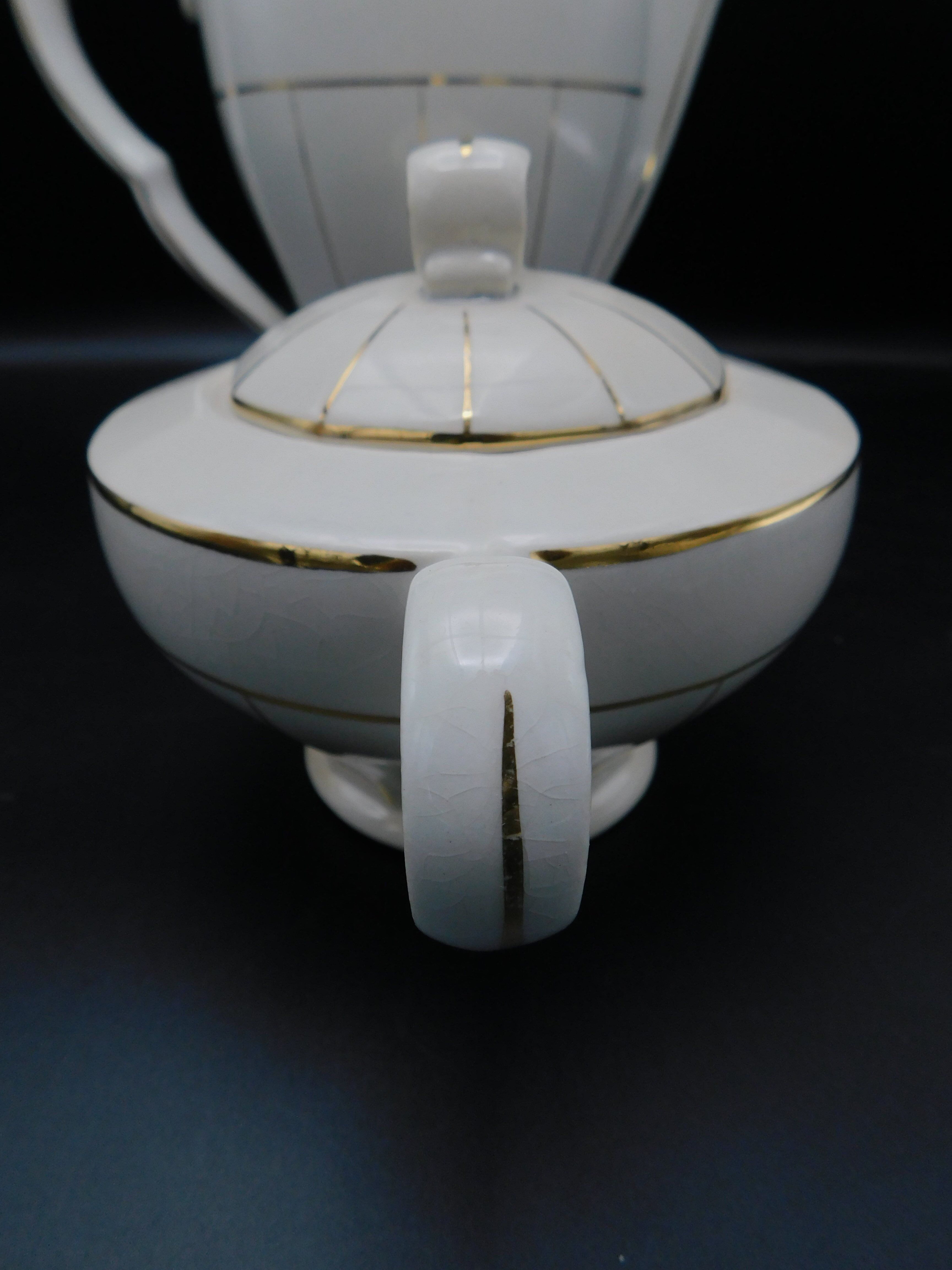 Céranord pourer, creamer and sugar bowl