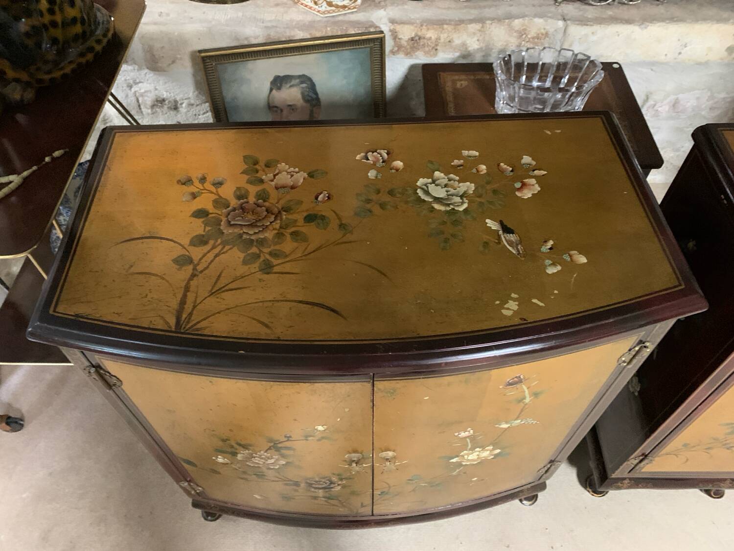 Two hand-painted lacquered Chinese furniture