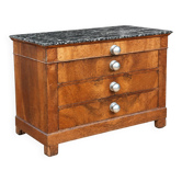 Commode ancienne en bois et marbre