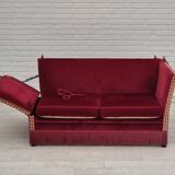 1970s, Danish 2 seater sofa, original condition, furniture velour, ash wood.