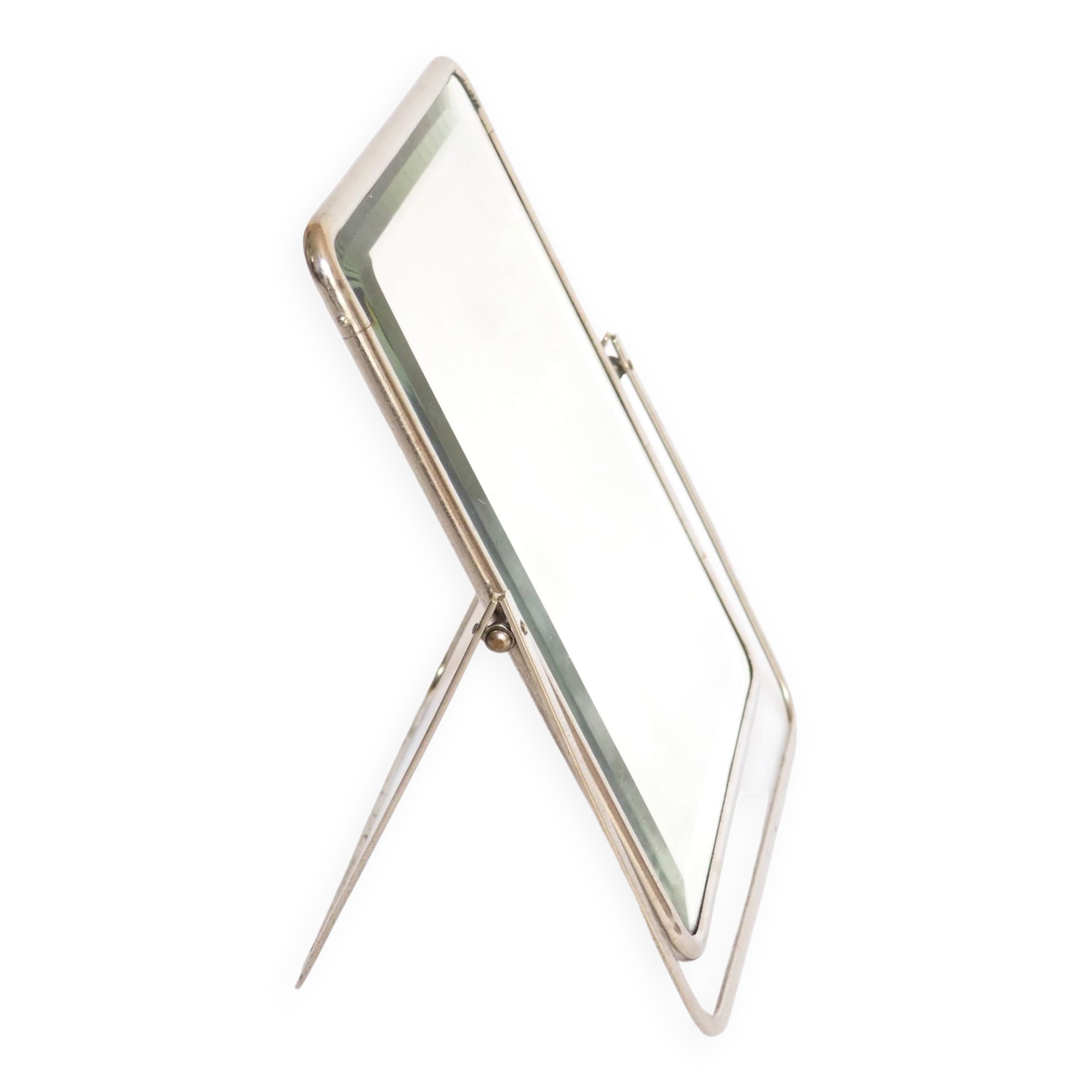 Double and beveled psyche mirror