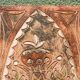 Bas-relief in terracotta, raw art, signed Christophe Jehan.