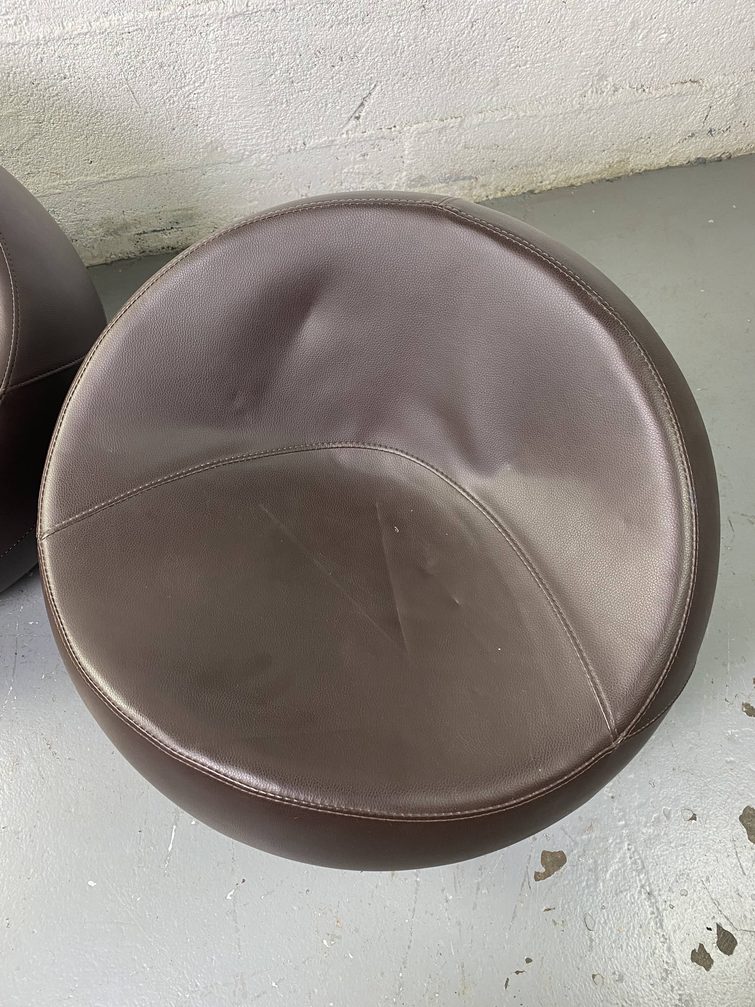 Brown Leather Ball Chair by Finn Stone