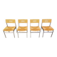 Belgian wicker and chrome dining chairs, 1970s - set of 4