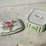 Porcelain jewelry box from Limoges Porteron vintage 60s perfect condition