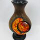 Vase vintage Walter Gerhards en fat lave orange et brune, 1960