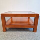 Table basse vintage en Merisier massif.