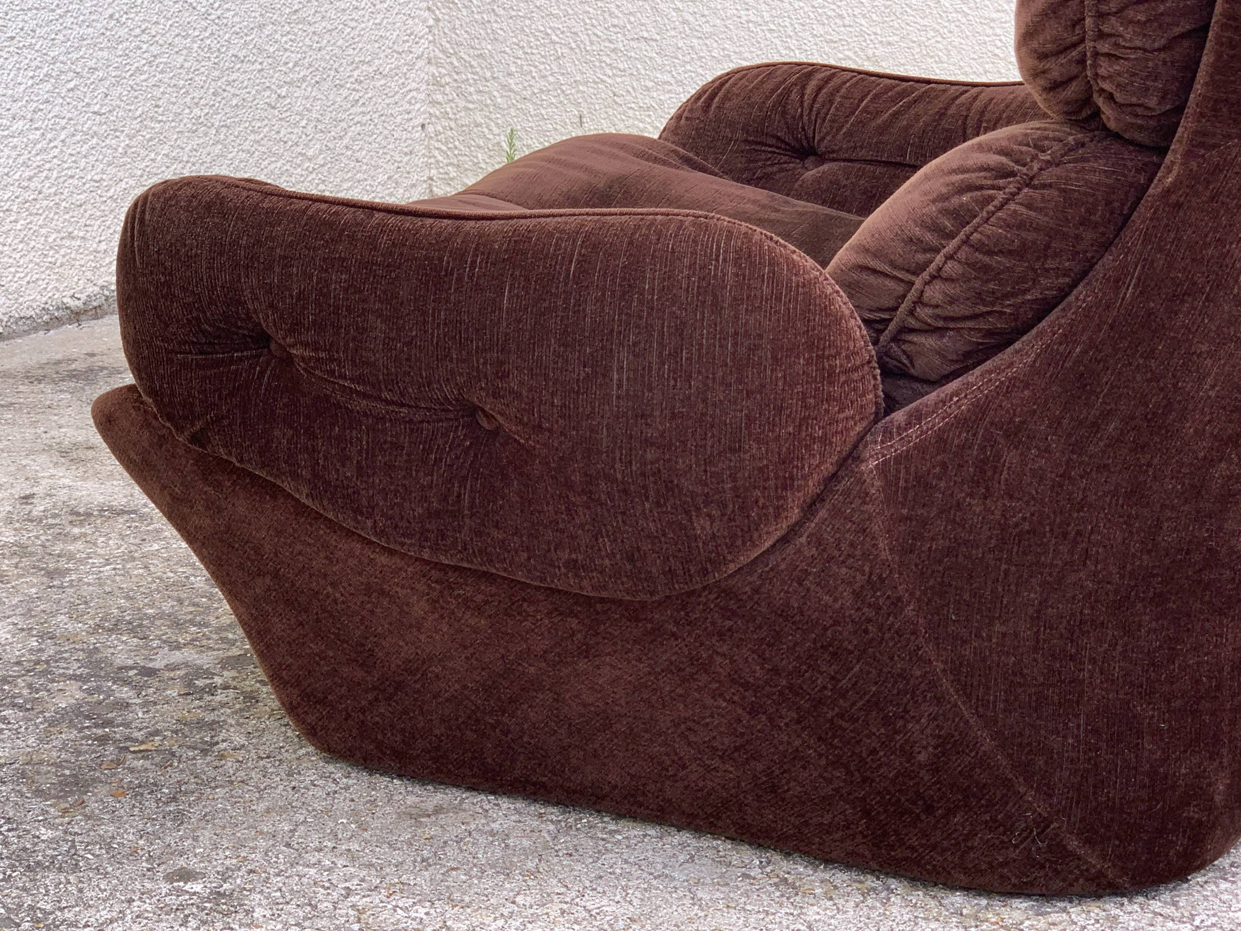 Space age 1970 beka armchairs and ottomans