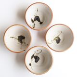 Set of 4 ceramic bowls of dove pottery