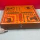 old wooden checkers' box, goose game, dada horses and jacquet with pawns. collectible game