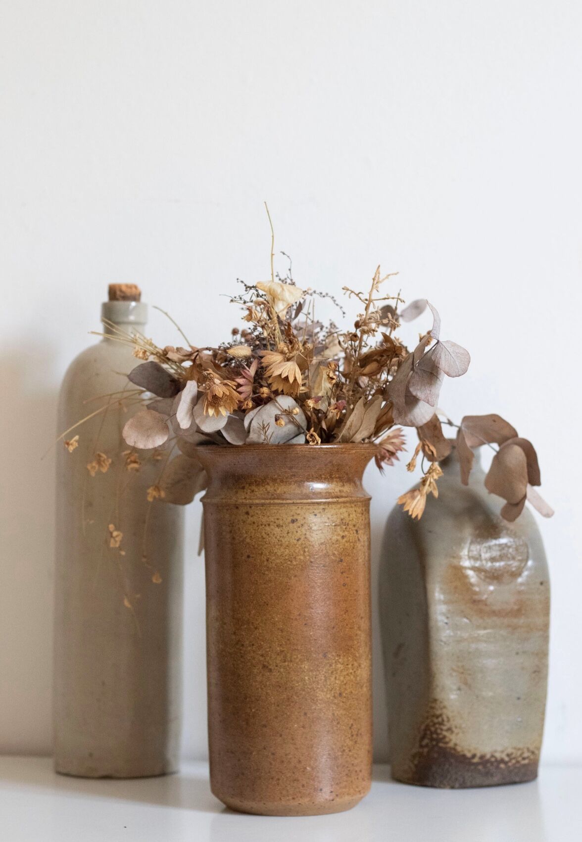 Vintage stoneware vase signed